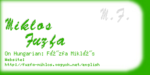 miklos fuzfa business card